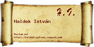 Haldek István névjegykártya